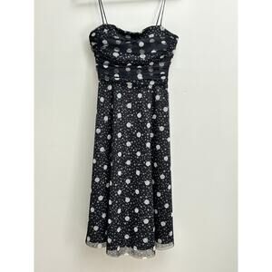 Tulle Mesh Polka dot Midi A-line Cocktail Party  Event Evening Dress Size 12